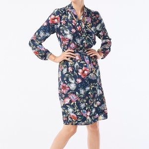 NWT J Crew Tie Neck Floral Dress Long Sleeved